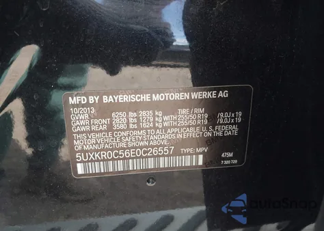 2014 BMW X5 xDrive35I z USA, uszkodzony, nr VIN 5UXKR0C56E0C26557